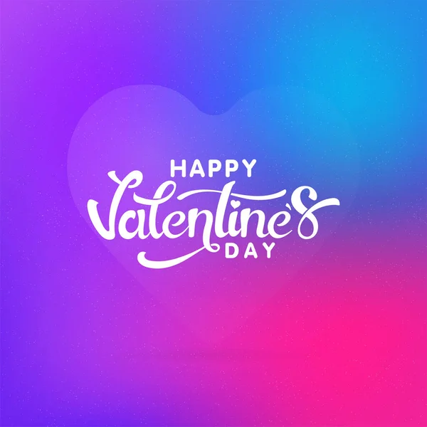 Happy Valentine Day Font Glossy Blue Pink Gradient Blur Background — Image vectorielle