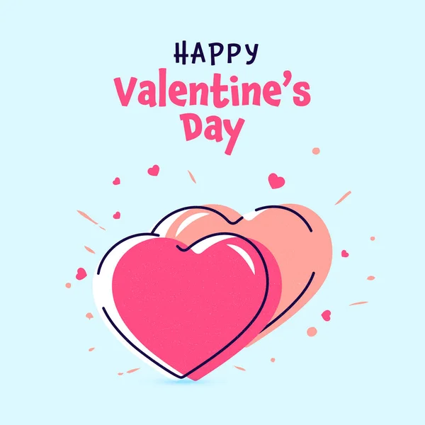 Šťastný Valentýn Koncepce Párem Srdce Nad Modrým Pozadím — Stockový vektor