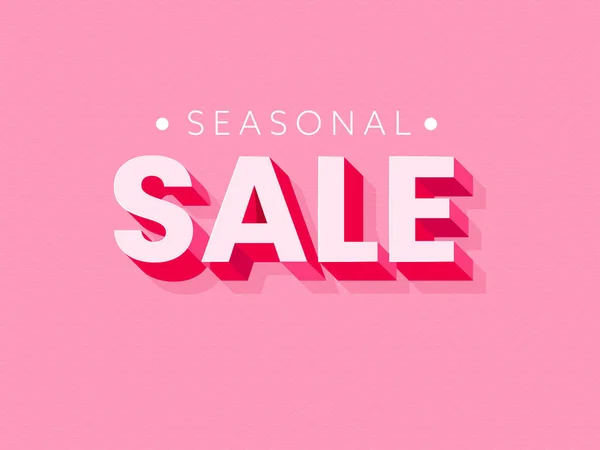 Seasonal Sale Plakát Design Písmem Růžové Barvě — Stockový vektor