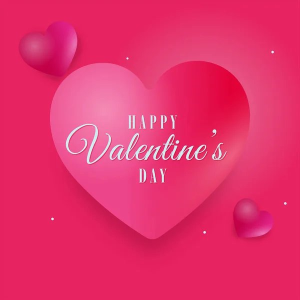 Happy Valentine Day Concept Γυαλιστερές Καρδιές Ροζ Φόντο — Διανυσματικό Αρχείο