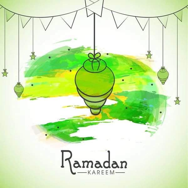 Ramadan Kareem Fond Avec Des Éléments Dessinés Main — Image vectorielle