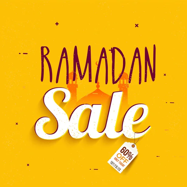 Taniej Sprzedaż Ramadan Plakat Meczetem Kolorze Pomarańczowym — Wektor stockowy