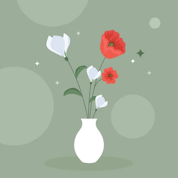 Vektorový Květináč Nebo Váza Zeleném Šedém Pozadí — Stockový vektor
