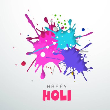 Hint renk festivali, renkli lekeli Mutlu Holi konsepti ve metin için yer.