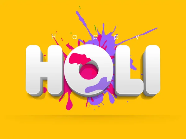 Festival Indiano Cores Conceito Happy Holi Com Texto Elegante Respingo — Vetor de Stock