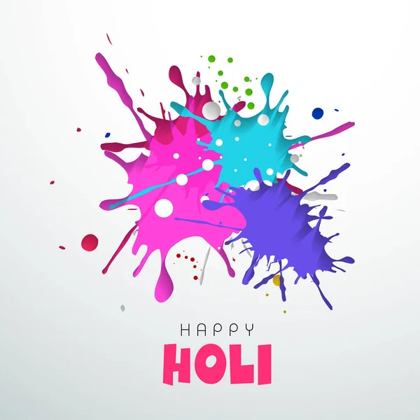 Festival Indio Colores Concepto Happy Holi Con Manchas Color Espacio — Vector de stock