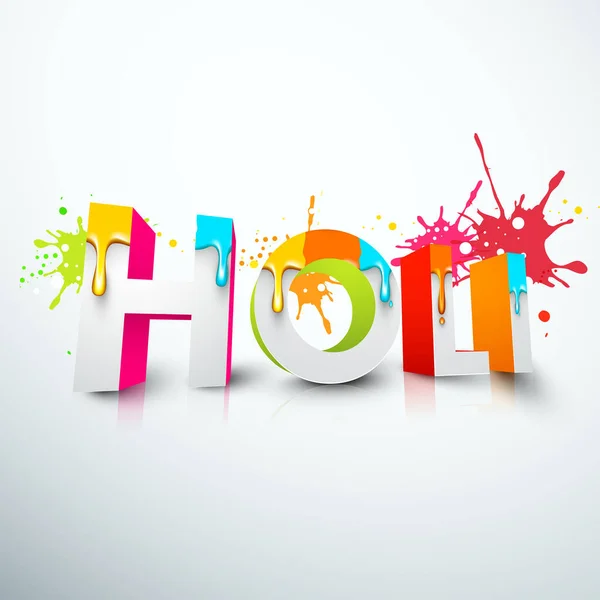 Indian Festival Colours Stylish Text Holi Paint Dropping Out Text — Stock Vector