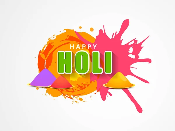 Indiase Festival Van Kleuren Happy Holi Concept Met Glanzende Droge — Stockvector