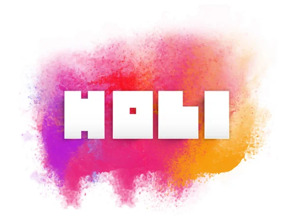 Festival Indio Colores Concepto Happy Holi Con Texto Elegante Holi — Vector de stock