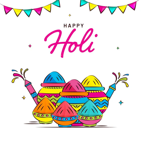 Индийский Фестиваль Красок Happy Holi Concept Блестящие Сухие Цвета Гулял — стоковый вектор