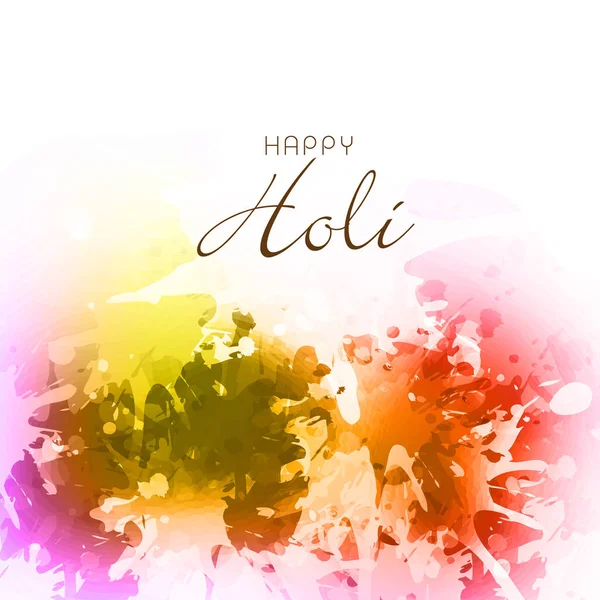 Indiaas Kleurenfestival Holi Concept Met Kleurrijke Grunge Happy Holi Tegen — Stockvector