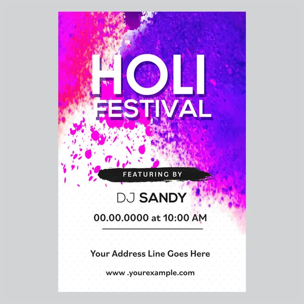 Festa Indiana Cores Convite Happy Holi Design Cartaz Com Detalhes —  Vetores de Stock