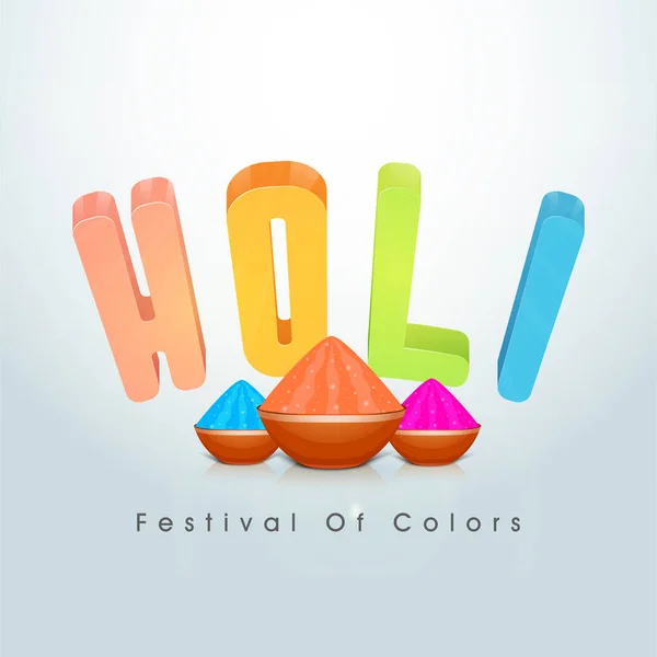 Ινδικό Φεστιβάλ Χρωμάτων Happy Holi Concept Λαμπερά Ξηρά Χρώματα Γκουλάλ — Διανυσματικό Αρχείο