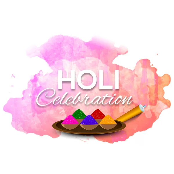 Festa Indiana Dei Colori Concetto Happy Holi Con Colori Secchi — Vettoriale Stock