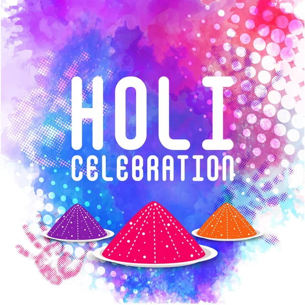 Indiai Színfesztivál Happy Holi Koncepció Szárazszínekkel Gulal Színes Féltónusú Grunge — Stock Vector