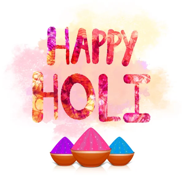 Festival Indien Des Couleurs Concept Happy Holi Avec Couleurs Sèches — Image vectorielle