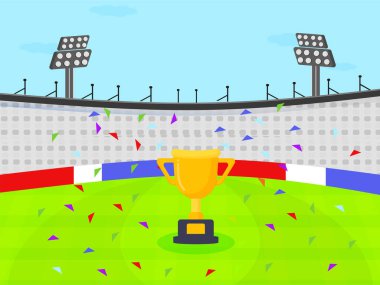 Stadyum Arkaplanına Karşı Uçan Konfeti Kupasını Kazanan.