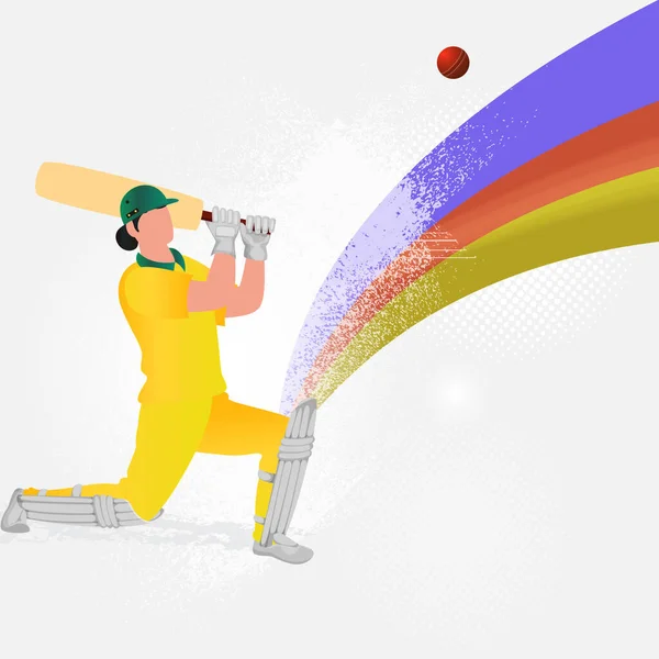 Australia Female Batter Player Hitting Ball Noise Effect Wavy White — Stock Vector