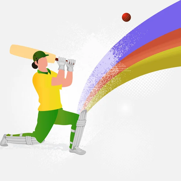 South Africa Female Batter Player Hitting Ball Noise Effect Wavy — Stock Vector