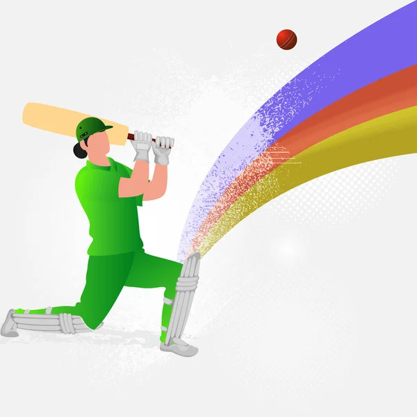 Pakistan Female Batter Player Hitting Ball Noise Effect Wavy White — Stock Vector