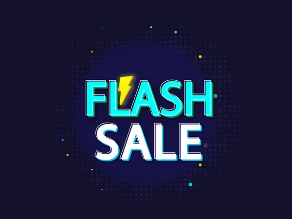 Reklam Affisch Design Med Flash Sale Font Och Blixt Bolt — Stock vektor