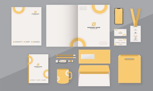 Corporate Identity Kits Inclusief Briefhoofd Brochure Bezoeken Card Dubbele Side — Stockvector