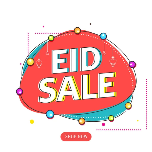 Advertising Poster Design Eid Sale Font Colorful Abstract Background — Stock Vector