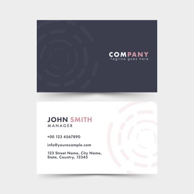 İş Kartı veya Yatay Şablon Düzeni Siyah ve Beyaz Renkli.