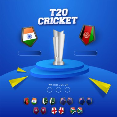 T20 Kriket Maçı 'nın canlı yayını. Katılımcı Ülkeler Bayrak Kalkanı. Hindistan, Afganistan' a Karşı..