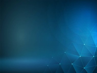 Üçgen Çokgen Çizgileri ile Soyut Mavi Arkaplan.