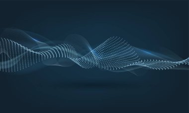 Soyut Dalga Hareketi Arkaplanı Mavi Renkli.