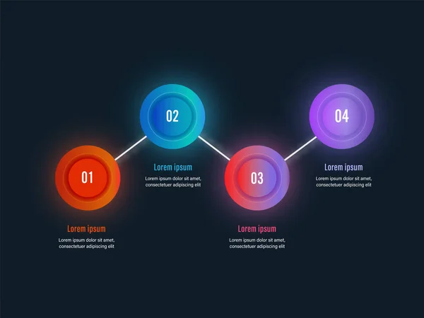 Cuatro Pasos Línea Tiempo Infografía Negocios Plantilla Diseño Para Empresa — Vector de stock