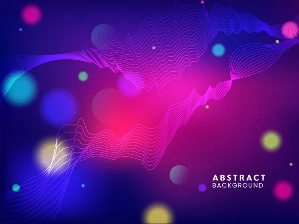 Abstract Bokeh Light Effect Background Gradient Wavy Lines Movement — Stock Vector