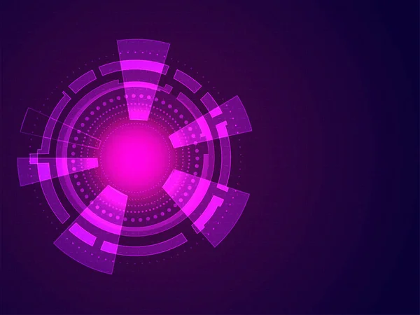 概要ピンクとパープルのカラーでコピースペースを持つ未来的なハイテクの背景 — ストックベクタ