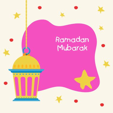 Ramazan Mübarek Fener Asma, Pembe ve Bej Arkaplanlı Yıldızlar.