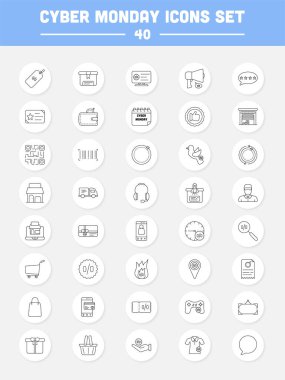 Siber Pazartesi Simgesi Siyah Vuruşla Ayarlandı.