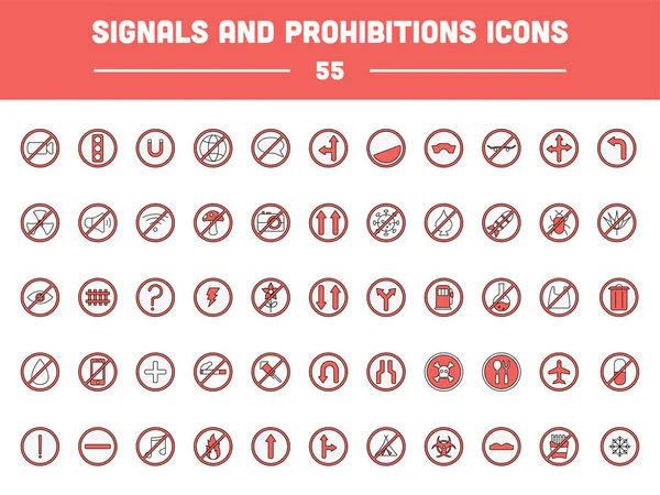 55 İşaret ve Yasaklama Çemberi Kırmızı Renkli Simge Ayarları.