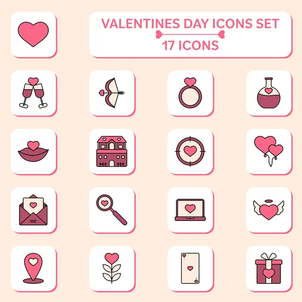 Ícone Símbolo Rosa Dia Dos Namorados Estilo Plano —  Vetores de Stock