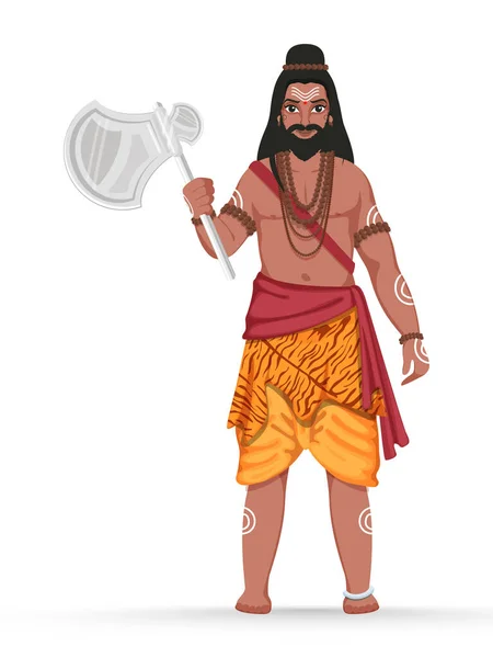 Parashurama Character Standing White Background — Archivo Imágenes Vectoriales