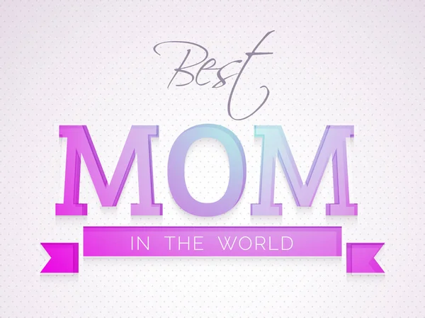 Best Mom World Font Pastel Purple Dotted Pattern Background — Vector de stock