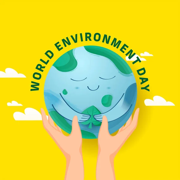 Conceito Dia Mundial Meio Ambiente Com Mãos Humanas Segurando Globo —  Vetores de Stock