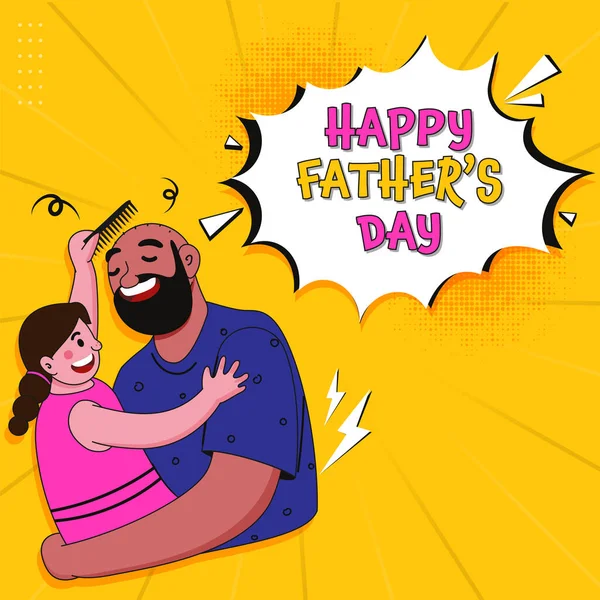 Kızıyla Mutlu Babalar Günü Mektupları Krom Işınlar Altında Babasının Saçları Kavuşuyor.