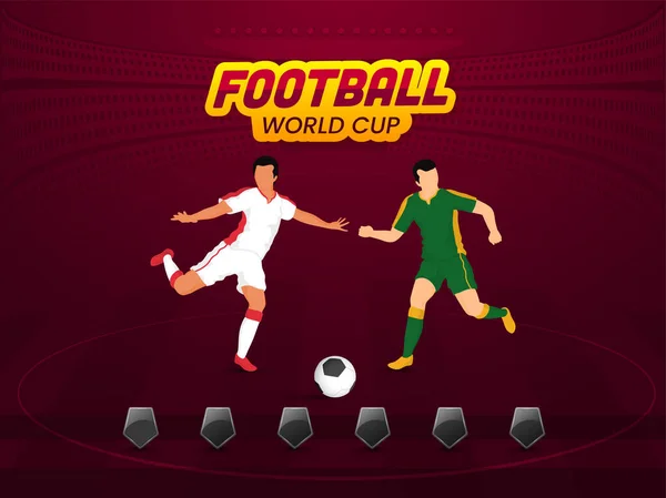 Sticker Style Football World Cup Font Participating Countries Team Footballer — 스톡 벡터