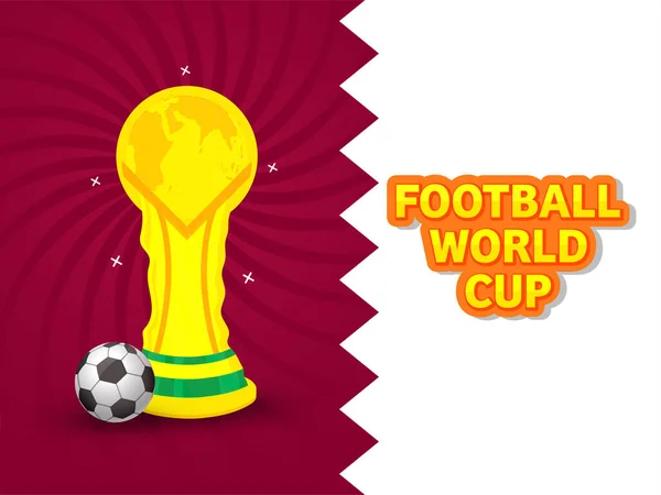 Matrica Style Football World Cup Font Winning Trophy Realistic Ball — Stock Vector