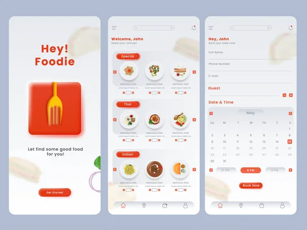 Foodiez Restaurante App Kit Para Publicación — Archivo Imágenes Vectoriales