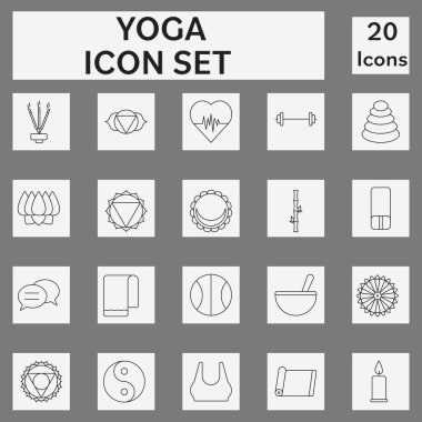 Yoga Gününün İnce Çizgili Sanattaki 20. simgesi.