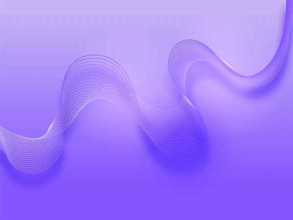 추상적 Wavy Line Movement Violet Background — 스톡 벡터