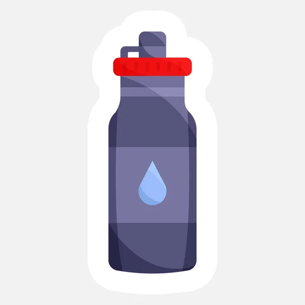 Isolated Colorful Sticker Water Bottle Icon Flat Style — Stock Vector