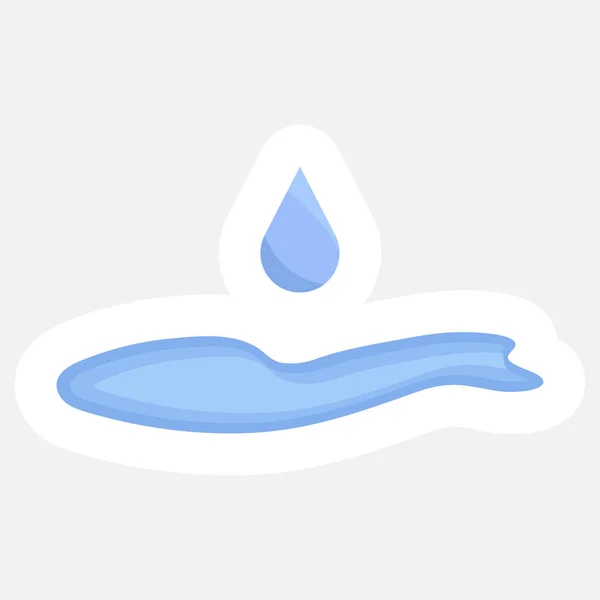 Abbildung Von Wassertropfen Symbol Oder Aufkleber Blauer Farbe — Stockvektor