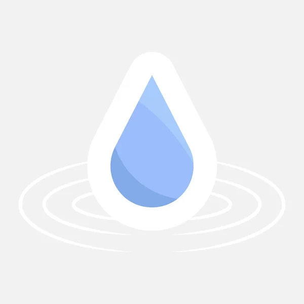 Water Drop Sticker Illustration Blue Color — Stock Vector